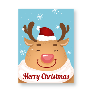  Reindeer Christmas Card 