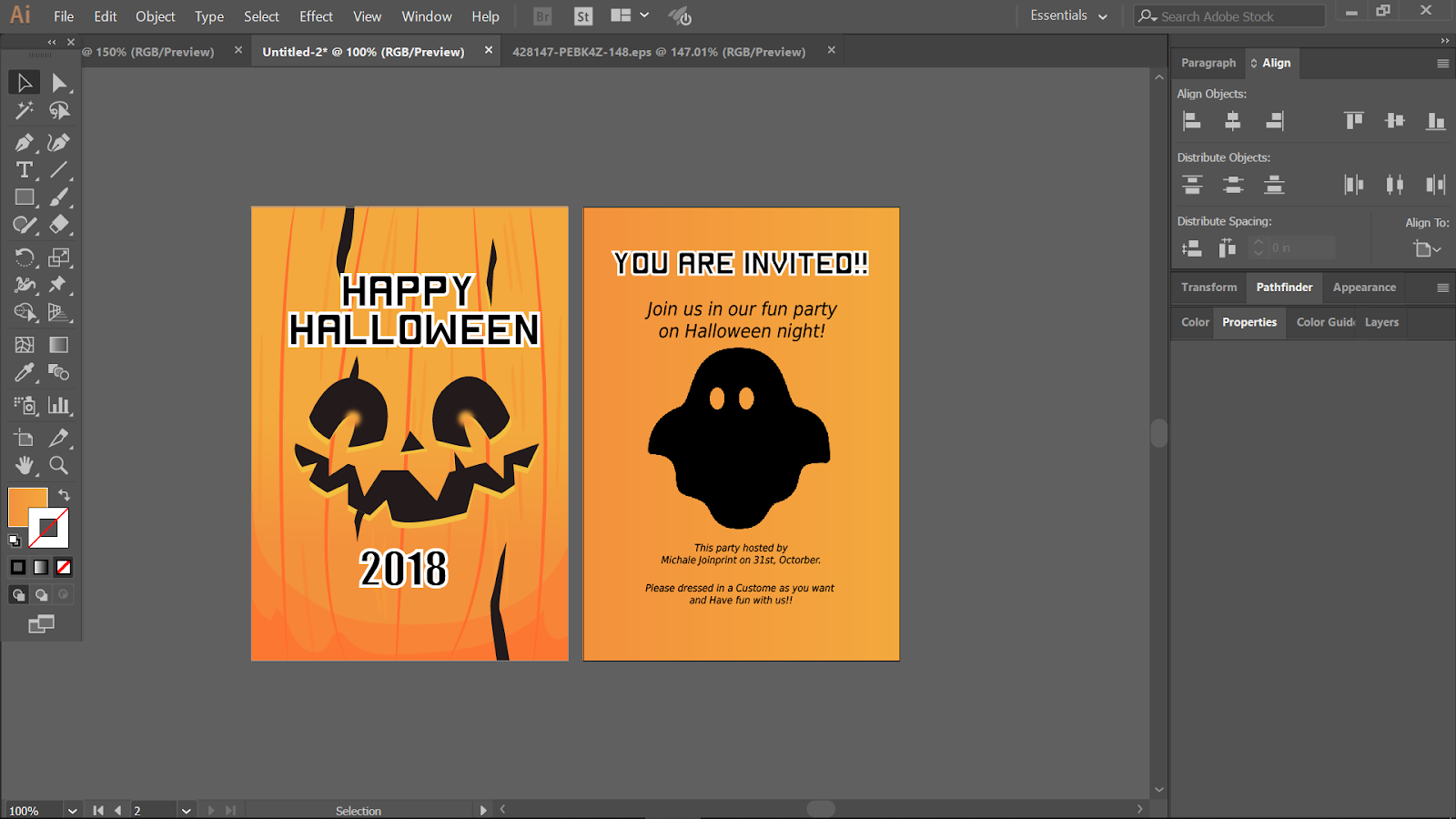 Design your Halloween Invitation using Adobe Illustrator 