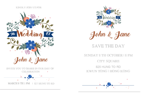 Floral Wedding Invitation 